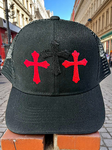 Gorra Bordado Curva Trailer 3 Cruces Negro Único