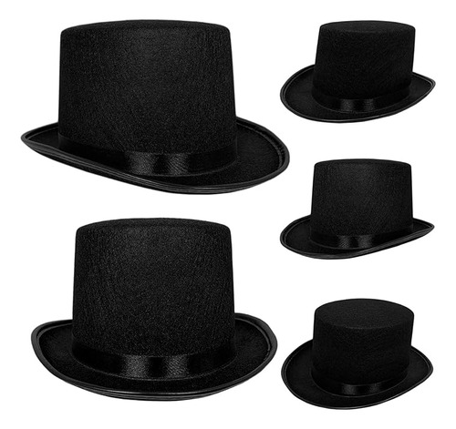 Sombrero Copa Fieltro Negro Disfraz Sombrero Mago Talla Únic