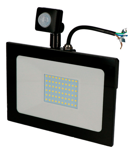 Reflector De Led Sdm Delgado Sensor 50w De 4000lm Surtek Luz Blanco Frío