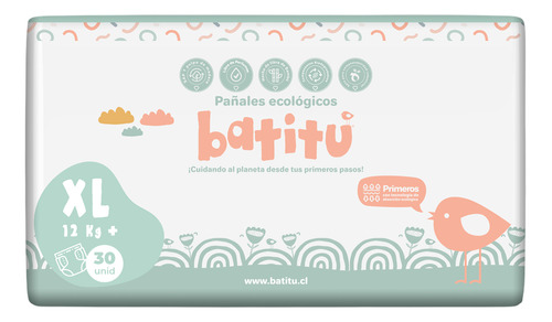 Pañales Ecológicos De Bambú Talla Xl (30un) - Batitú