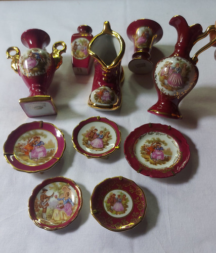 Porcelana Antigua Limoges Coleccion 10 Piezas