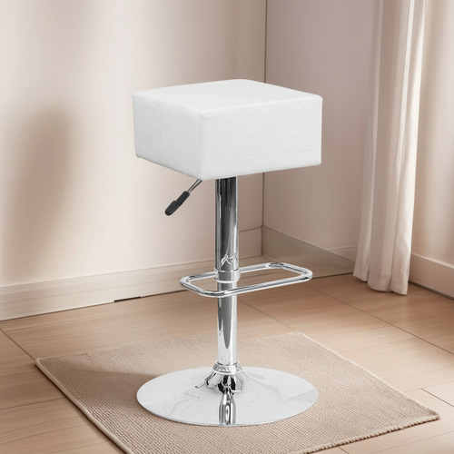 Jhus Taburete De Bar De Altura Ajustable Blanco Taburetes De