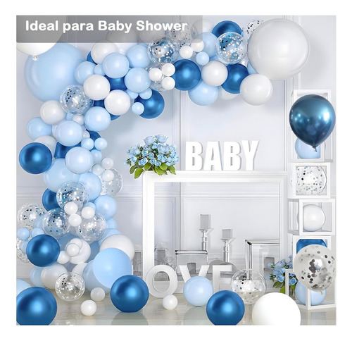 Juego De Globos Para Decoraciones De Fiesta, Kit De Globos Azul Claro Paquete De Globos