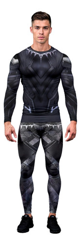 Conjunto Remera Slim + Calza Hombre Black Panther As0030