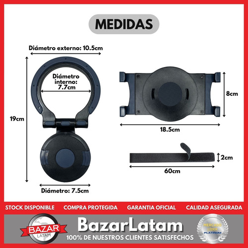Imagen 5 de 10 de Soporte Tablet Universal Aidata Base Giratoria Ajustable