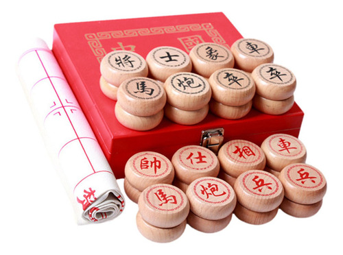 A Juego De Ajedrez Chino Piezas De Ajedrez De Madera