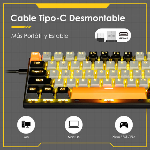 Para Terport 65% Teclado Gamer Español Z11 Con Keycaps