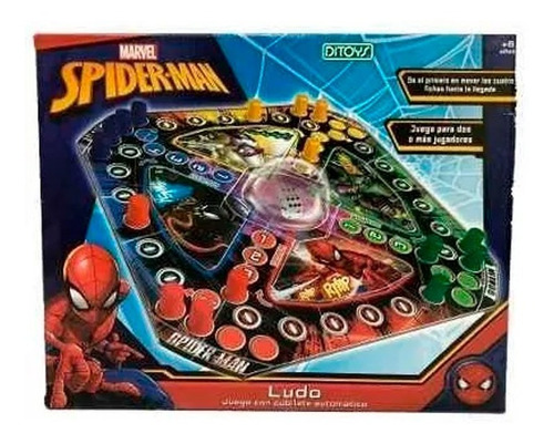 Ludo Spiderman Con Cubilete Automático Juego Marvel Ditoys
