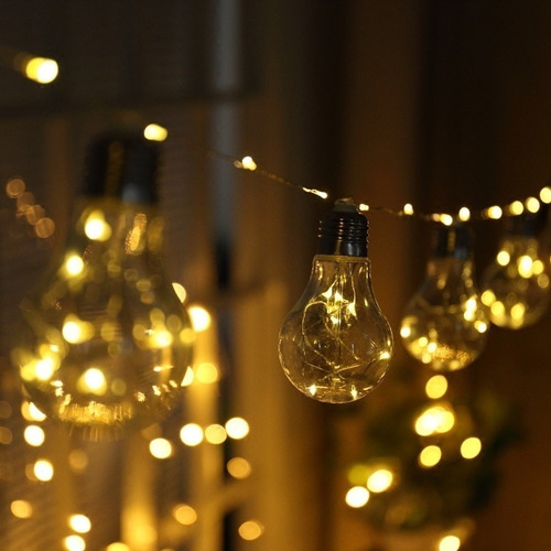 Imagem 3 de 5 de Varal Arame Luminária 10 Lâmpadas Led Decoração Casamentos