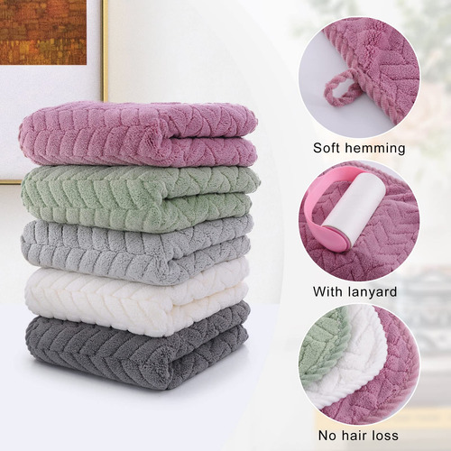 Juego 5 Toallas De Mano Colgantes Microfibra Absorbentes Pat