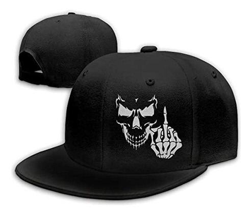 Gorra De Beisbol De Dedo Medio Con Calavera Ajustable Unise