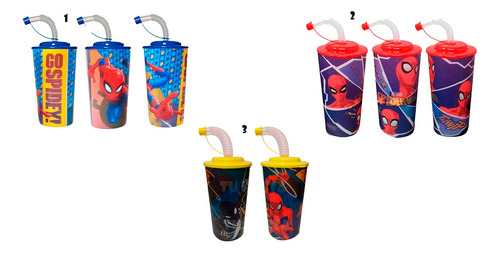 20 Vasos Dulceros Lenticulares 3d Fiesta Spiderman