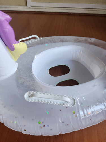 Inflable Pequeño Pegazo Flotador Ñiños Y Niñas De 3 A 6 Años Color Blanco