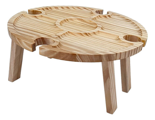 Mesa De Picnic Baja, Mesa Plegable De Madera Marrón Para