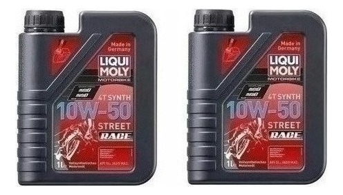 Aceite Liqui Moly 10w50 Street Race Sintetico 4t Moto 1l X2