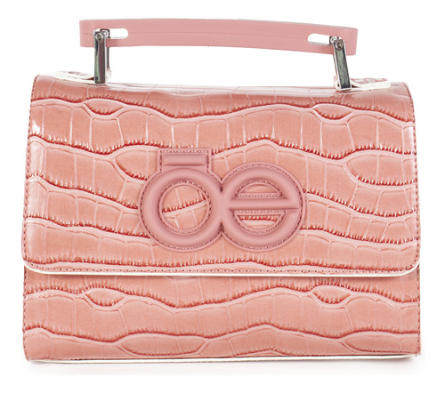 Bolsa Briefcase Cloe Para Mujer Look Animal Skin Con Asa Color Rosa