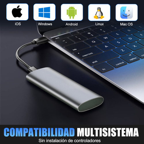 Case Gabinete Disco Duro Ssd M.2 Nvme Ngffssd Tipo C Usb 3.2