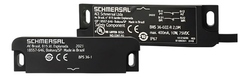 Kit 1 Sensor Magnético Bns 36-02/10z-r Schmersal + 1 Atuador