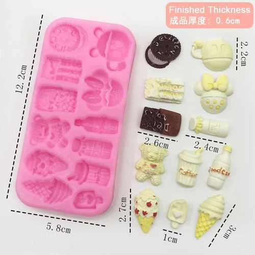 Molde De Silicón Galletas Refresco Postres Mickey Minnie