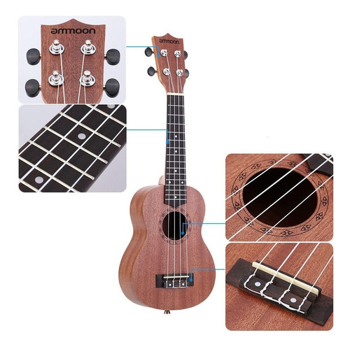 Ukulele Oferta Ukelele Acústico Soprano Sapele 15 Traste