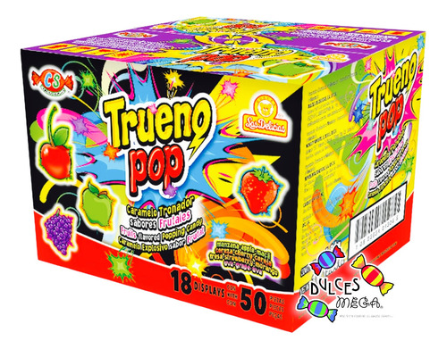 Trueno Pop Las Delicias Caramelo Tronador Sabores C/50