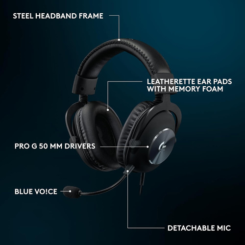 Auriculares Para Juegos Con Cable Logitech G Pro X Se: Blue