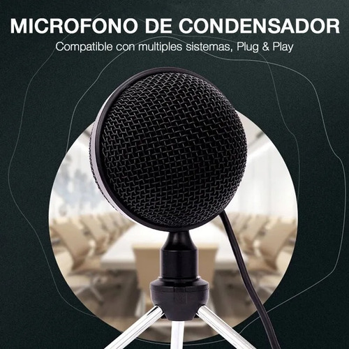 Imagen 7 de 8 de Micrófono Condenser Trípode Omnidireccional Notebook Pc