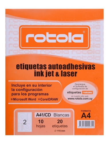 Etiquetas Rotola Inkjet & Láser A41/cd - 20 Unidades - Mosc