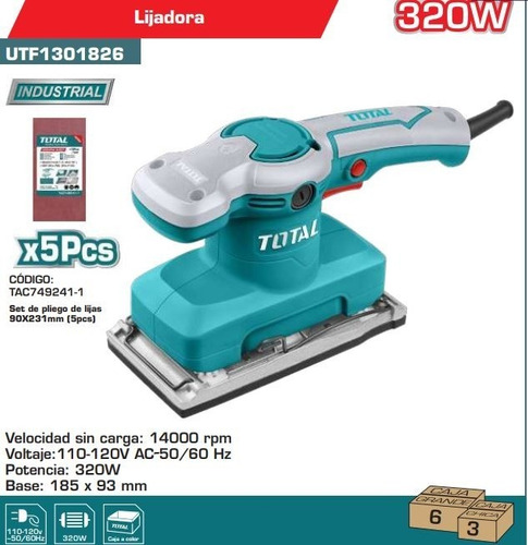 Imagen 2 de 2 de Lijadora Total 320w 110v 14000 Rpm