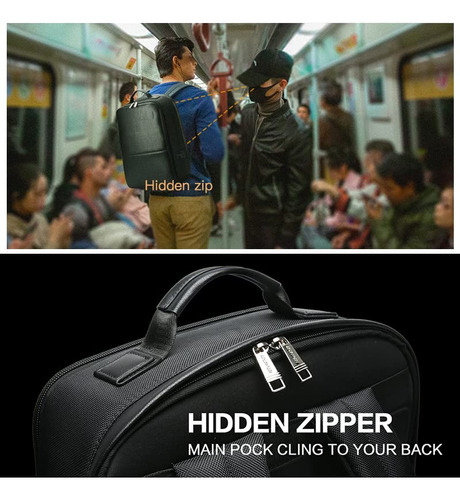 Mochila Empresarial Antirrobo Bopai Para Portátil De 15,6 Pu