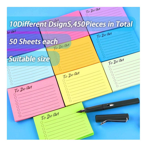 Wxj13 10 Pack Para Hacer Notas Sticky Notes Stripe Forrada