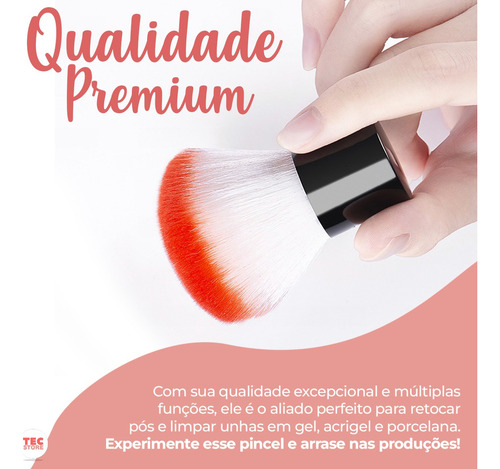 Pincel Espanador Pó Unha De Gel Acrigel Pompom Mini Kabuki