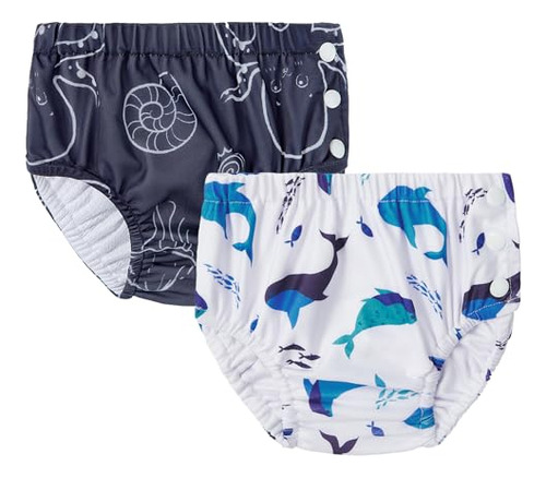 2 Pañales De Natación Reutilizables Para Bebés Lavables Y Ap