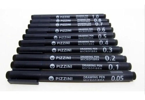 Estilografo Pizzini Punta 0.1 A 0.8 Pack X5 Surtido