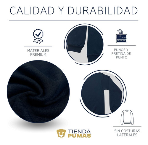 Sudadera Pumas Unam Hombre Deportiva Retro Azul Vinil