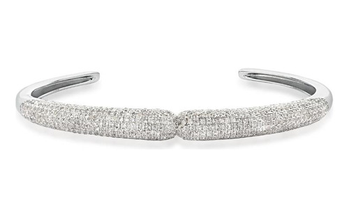 Pulseira Pave Com Safiras Em Prata 925 - 17 Cm