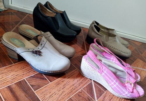 Lote De Zapatos Usados Dama Distintas Marcas 4 Pares #22 L04