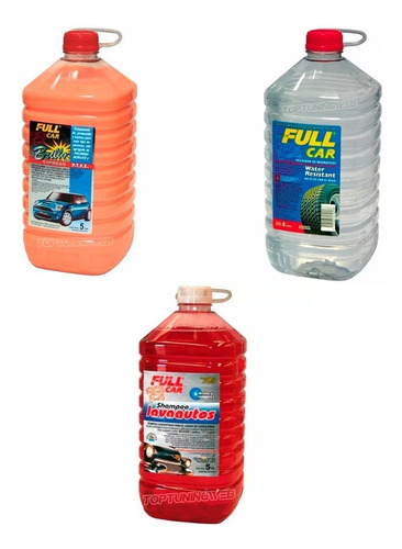 Combo Full Car Shampoo Rojo Cera Brillo Ptfe Revividor Water