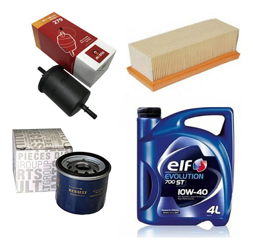 Kit Filtros + Aceite Elf 10w40 Renault Clio 2 1.2 16v D4f