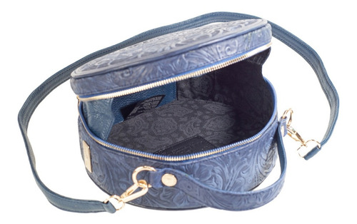 Imagen 3 de 7 de Bolsa D Piel Con Grabado Tipo Cincelado Crossbody Bolsa Dama