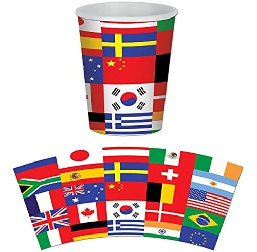 Beistle International Flag Cup 8cups, 9 Oz