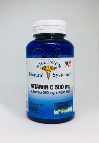 Vitamina C 500mg + Acerola X100 Softgels Natural Systems
