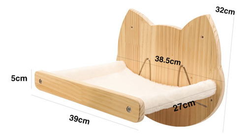 Cama Cucha Gato Aerea Pared Atornillable Beige 39x27cm P128