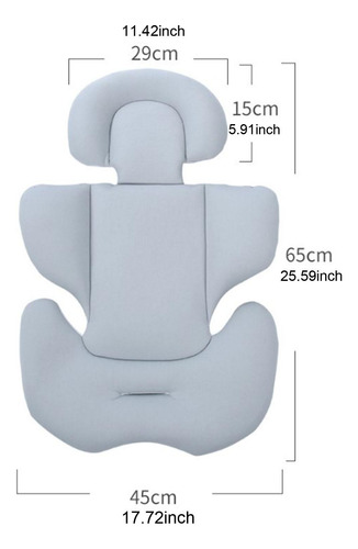 Asiento Cómodo Para Carrito, Colchón, Almohadilla De Gris