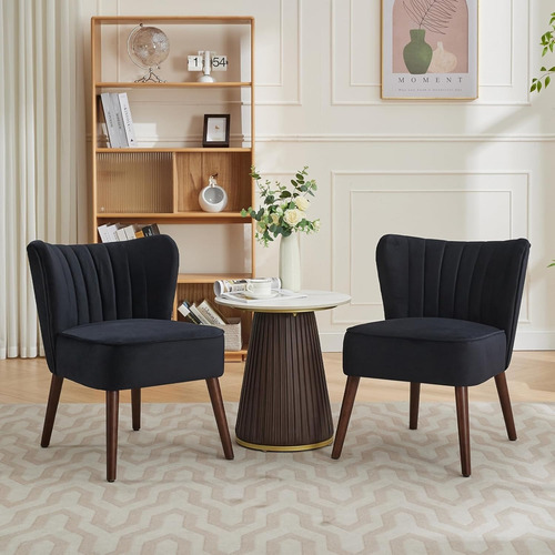 Sillón Sofá Individual Elegant Terciopelo Velvet Mueble Sala Negro Terciopelo