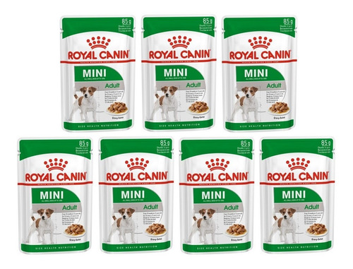 Kit 7 Unidades Royal Canin Ração Sachê Mini Adult 85g