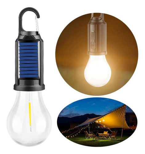 X4 Lampara Solar Usb Camping Ampolleta Led Recargable