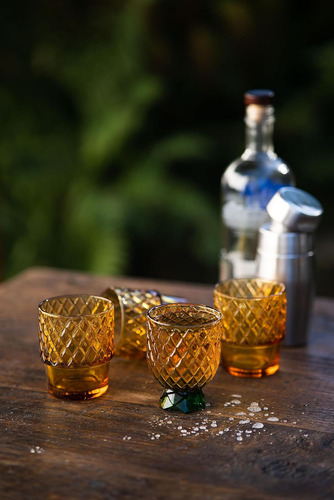 Juego De 4 Vasos Apilables De Piña Y Naranja, 8.5 Fl Oz
