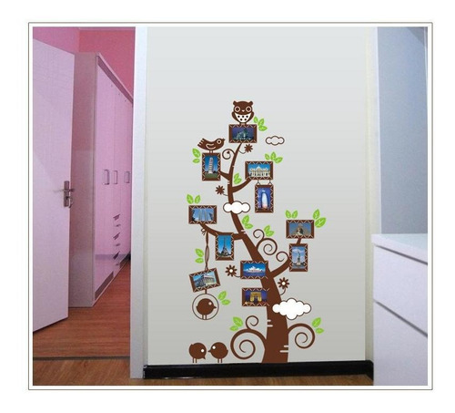 Vinilo Decorativo  Arbol De Fotos Chico  - Papel Tapiz Adhes