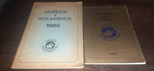 Lote Dos Libros Reglas De Juego Polo Estatutos Y Reglamentos (Usado)